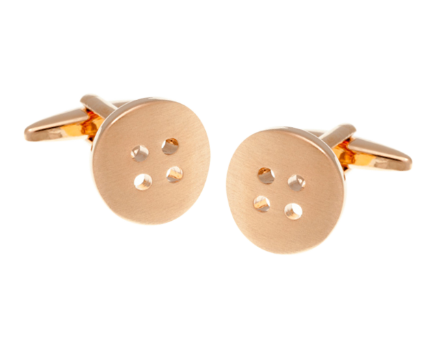 Rose Gold Plated Button Cufflinks