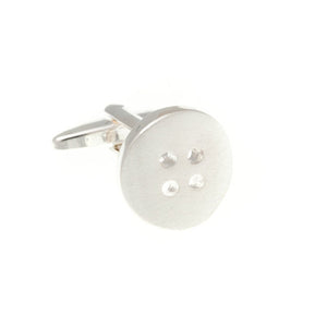 Button Plain Metal Simply Metal Cufflinks by Elizabeth Parker England