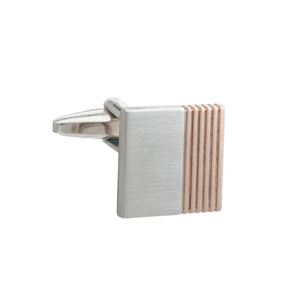 Rose Gold Inside Track Square Cufflinks By Elizabeth Parker