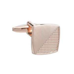 Rose Gold Rough and Smooth Square Cufflinks by Elizabeth Parker
