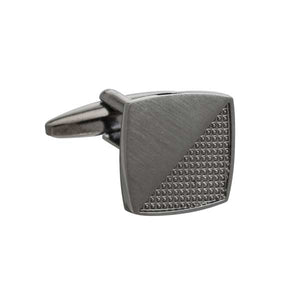 Gun Metal Rough and Smooth Square Cufflinks by Elizabeth Parker