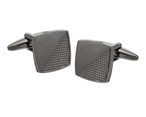 Gunmetal Rough and Smooth Square Cufflinks
