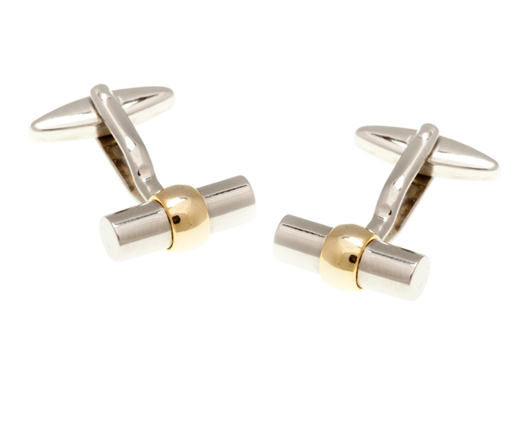 Gold Plated Bulb Tube Cufflinks