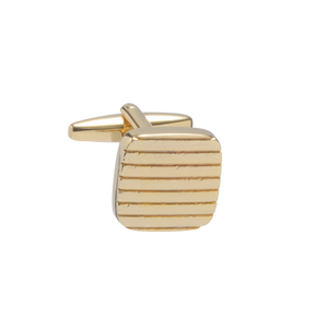 Textured Lines Square Gold Cufflinks