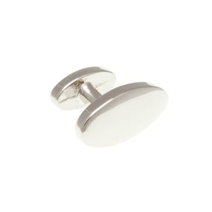 Oval Simply Metal Cufflinks by Elizabeth Parker England
