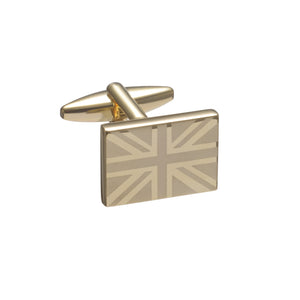 Union Jack Gold Etched Cufflinks