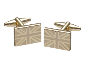 Union Jack Gold Etched Cufflinks