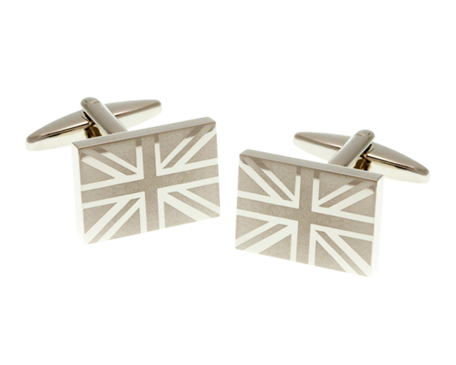 Union Jack Etched Cufflinks