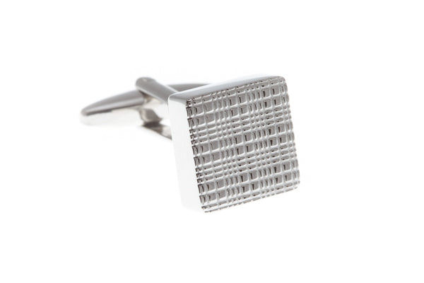 Textured Check Metal Tie Slide Clip