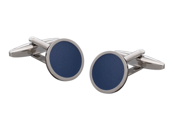 Round Blue Cufflinks