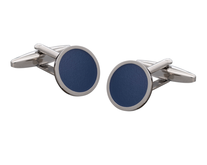 Round Blue Cufflinks