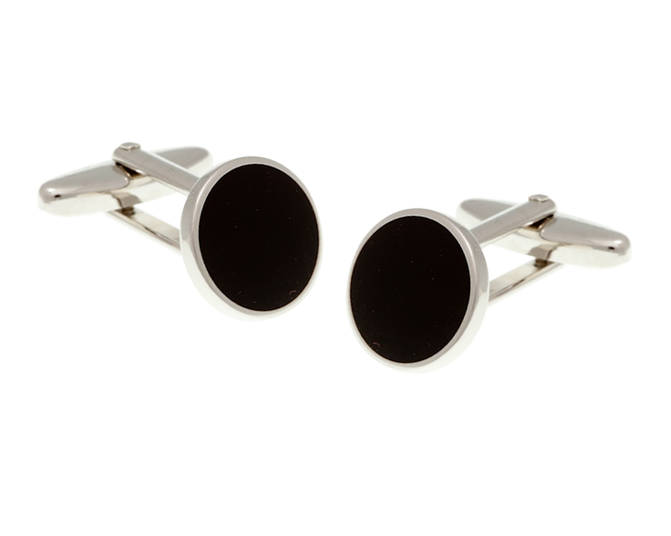 Round Black Cufflinks