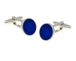 Round Blue Cufflinks