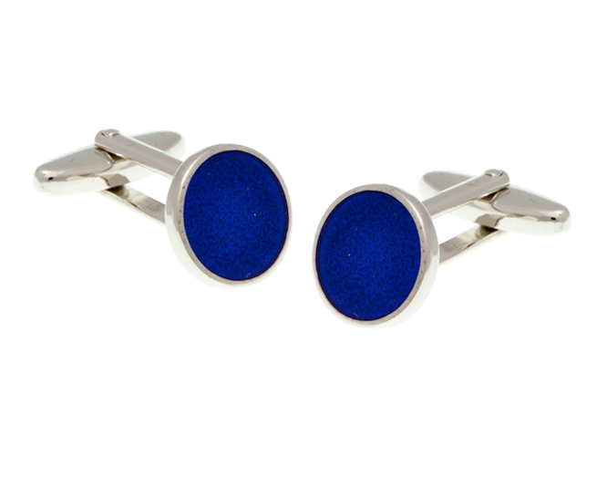 Round Blue Cufflinks