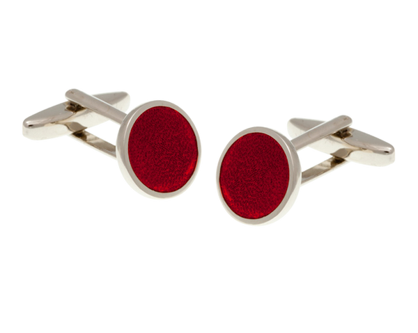 Round Red Cufflinks