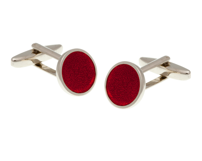 Round Red Cufflinks