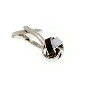 Black and White Enamel Knot Cufflinks by Elizabeth Parker England