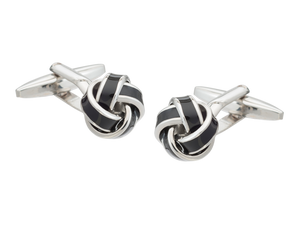 Black Classic Knot Cufflinks