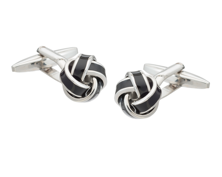 Black Classic Knot Cufflinks