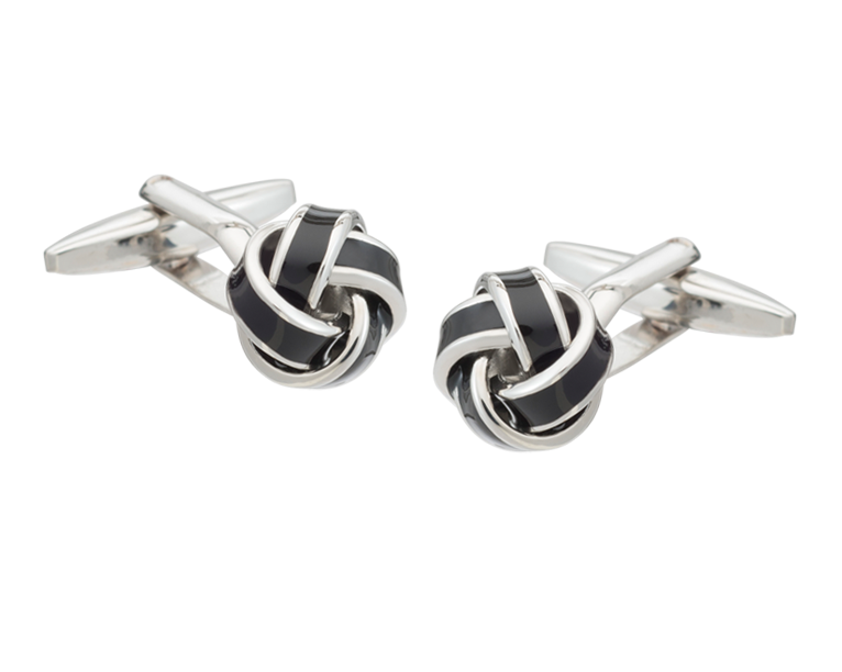 Black Classic Knot Cufflinks