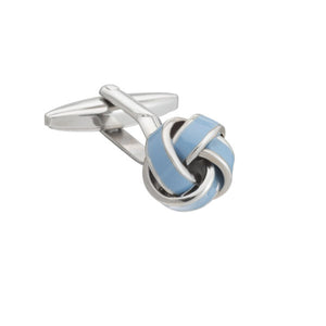 Elizabeth Parker Light Blue Enamel Knot Cufflinks