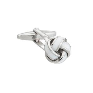 Elizabeth Parker White Enamel Knot Cufflinks