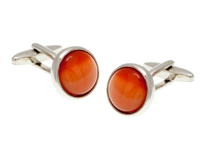 Cat's Eye Orange Cufflinks