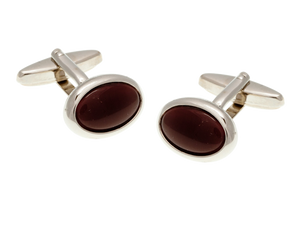 Oval Cat's Eye Purple Cufflinks