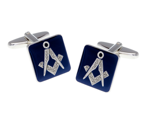 Masonic Square Blue Cufflinks