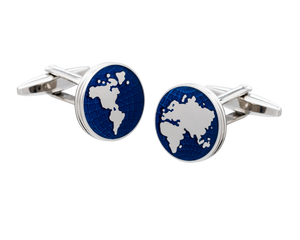 Round Map Of The World Cufflinks