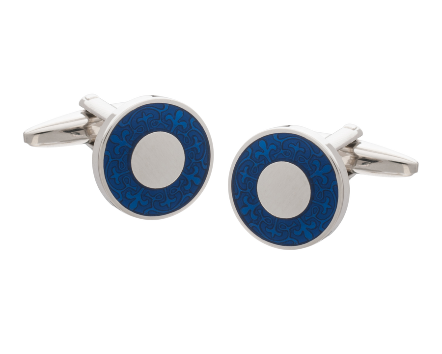 Blue Medieval Fleur De Lys Cufflinks