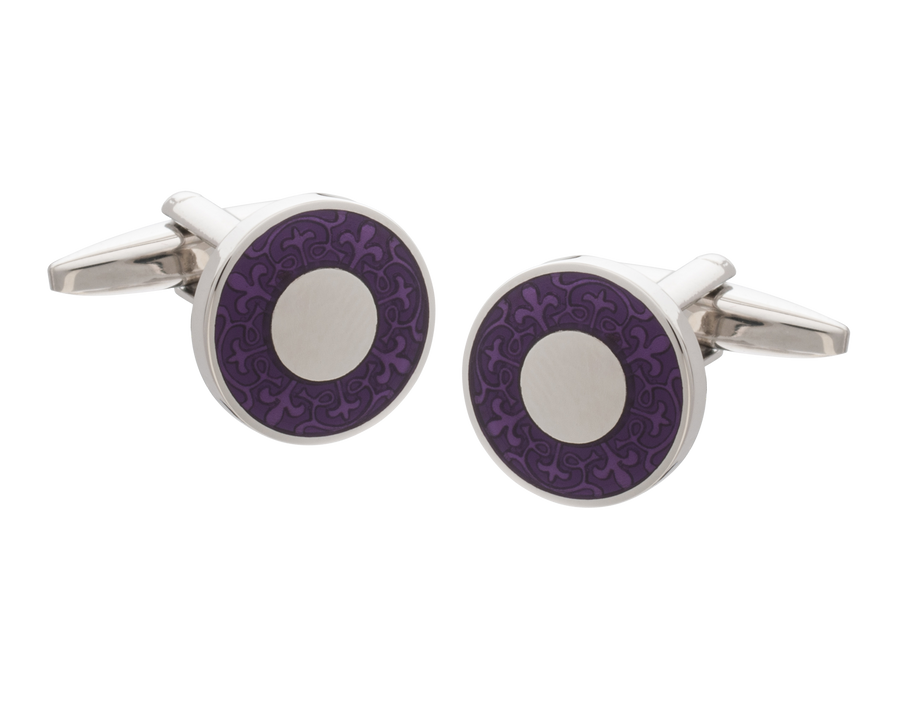 Purple Medieval Fleur De Lys Cufflinks