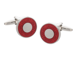 Red Medieval Fleur De Lys Cufflinks