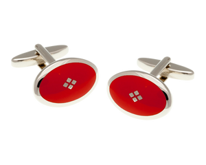 Vintage Diamond Red Cufflinks