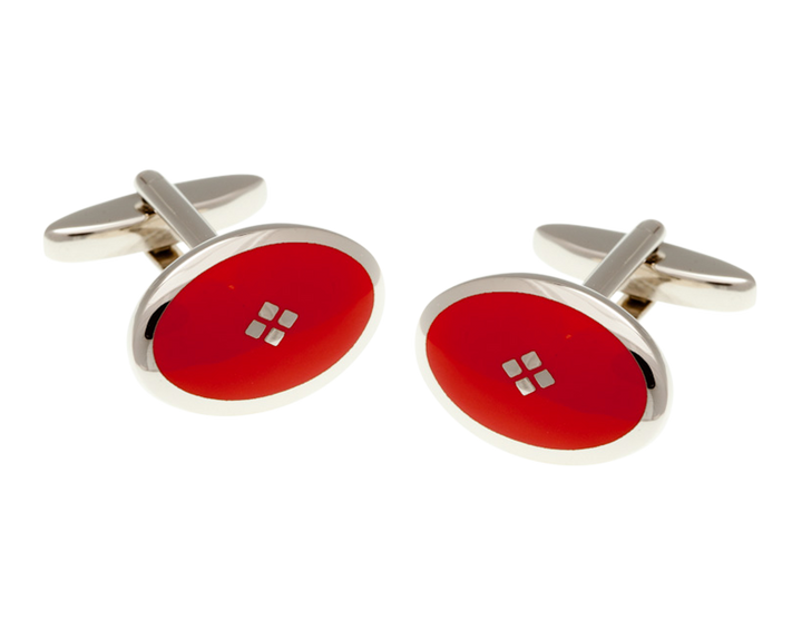 Vintage Diamond Red Cufflinks