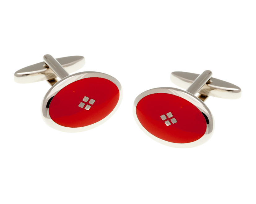 Vintage Diamond Red Cufflinks