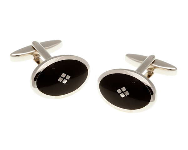 Vintage Diamond Black Cufflinks