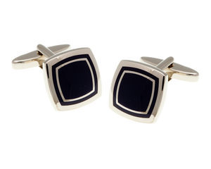 Soft Sided Square Black Cufflinks