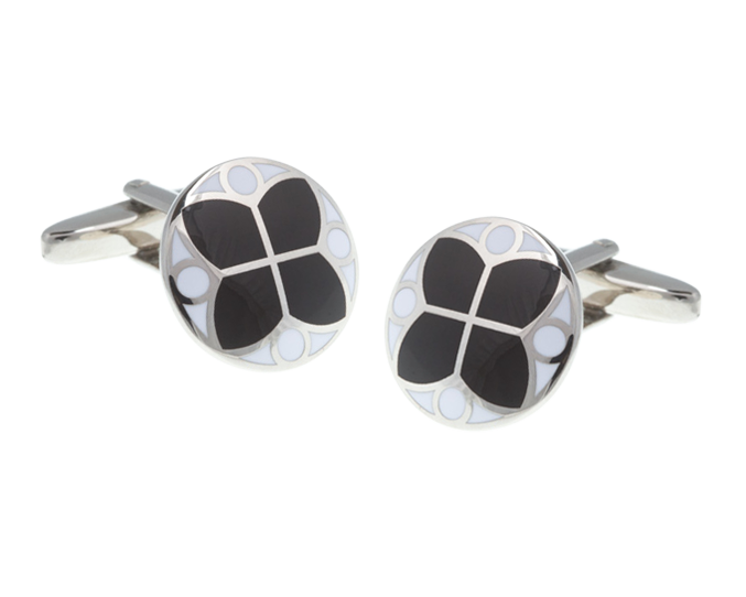 Black and White Glass Window Cufflinks