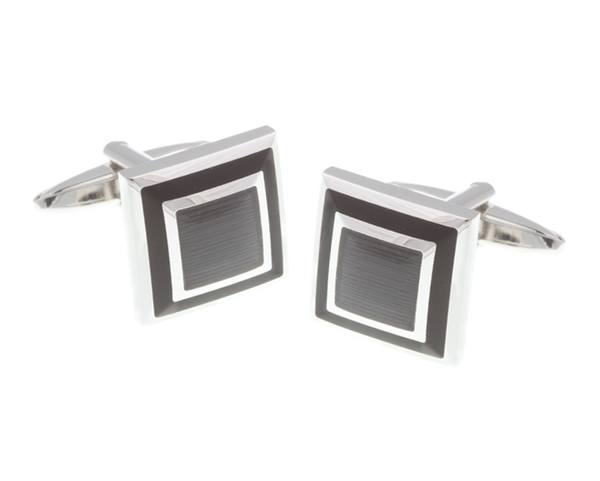 Black Square Border Cufflinks