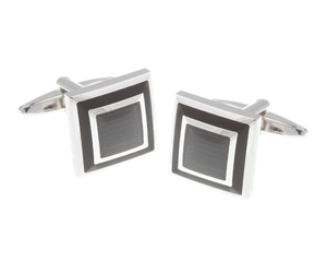 Black Square Border Cufflinks