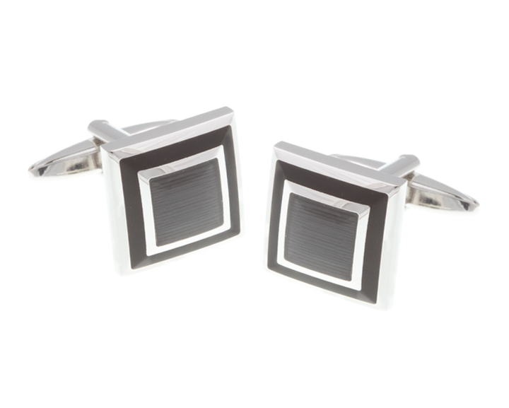 Black Square Border Cufflinks