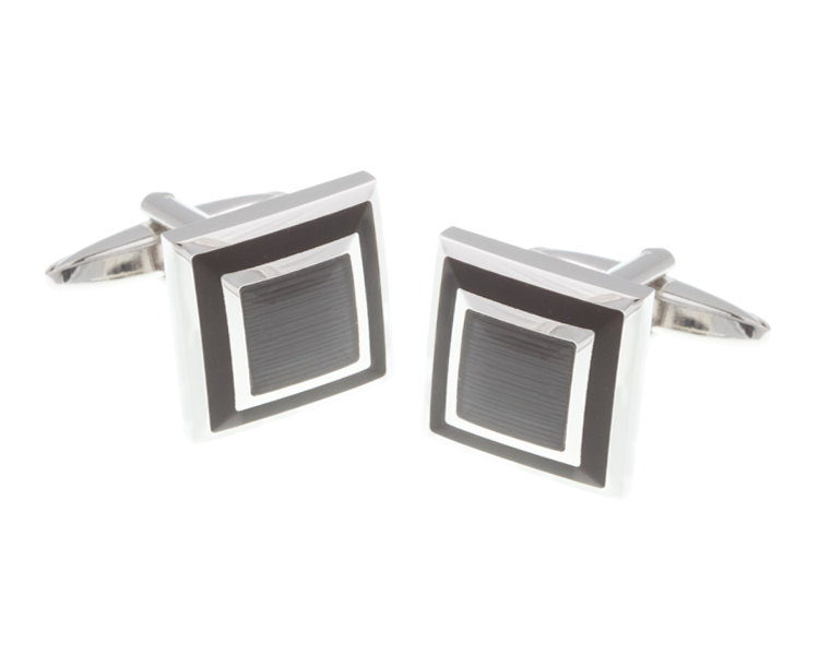 Black Square Border Cufflinks