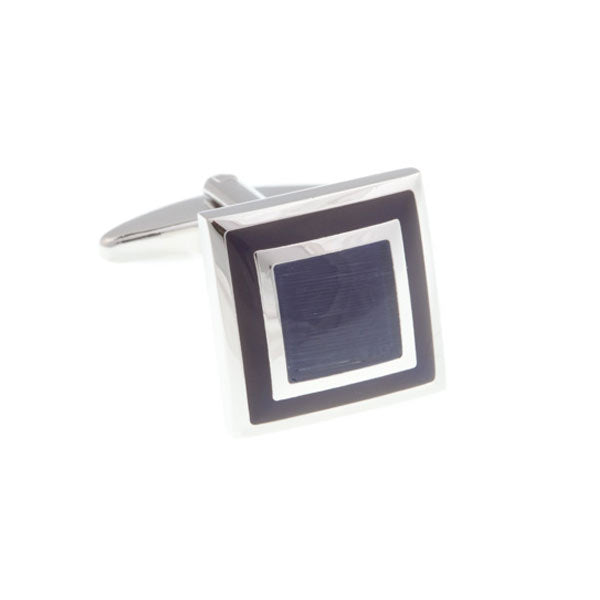 Blue Square Border Cufflinks by Elizabeth Parker England