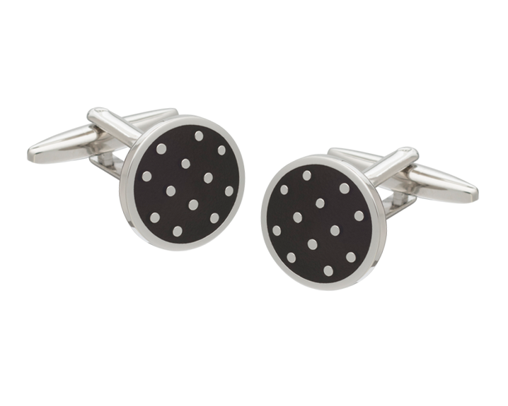 Black Polka Dot Cufflinks