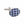 Navy and Purple Harlequin Patterned Oval Enamel Cufflinks by Elizabeth Parker
