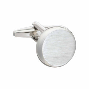 Smooth 'O' Shaped Cufflinks with Brushed Metal Finish by Elizabeth Parker