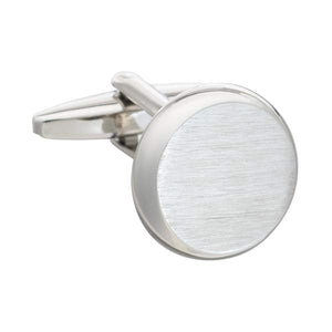 Simply Brushed Metal Smooth 'O' Round Luxury Cufflinks by Elizabeth Parker