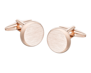 Brushed Rose Gold Smooth 'O' Cufflinks
