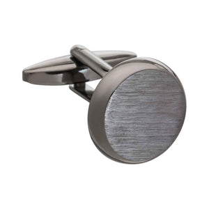 Smooth 'O' Shaped Brushed Gun Metal Cufflinks by Elizabeth Parker